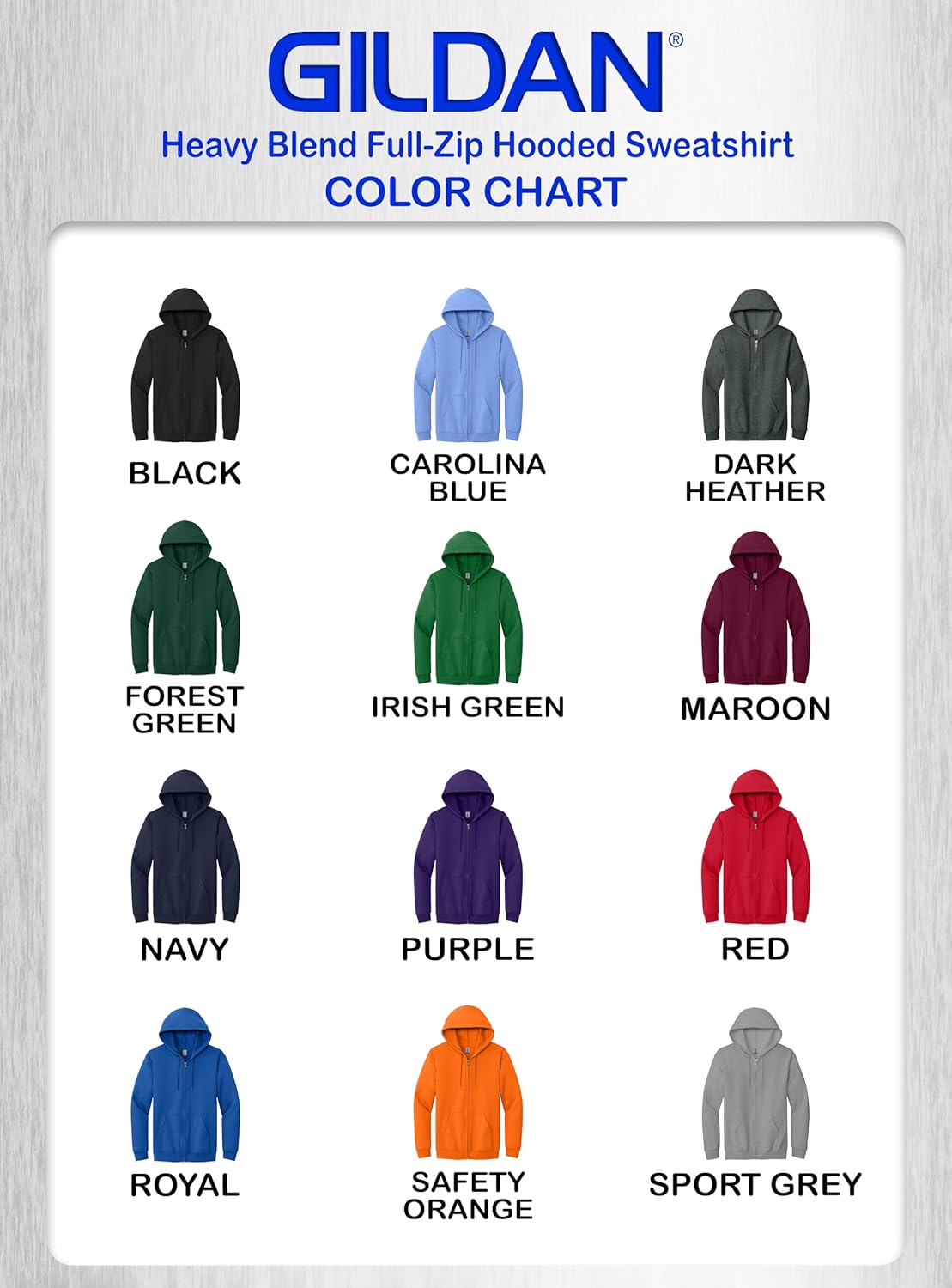 Gildan Custom Full-Zip Hoodie – Unisex Personalized Heavy Blend Zip Up Sweatshirt Jacket for Men, Women – Add Your Image Text