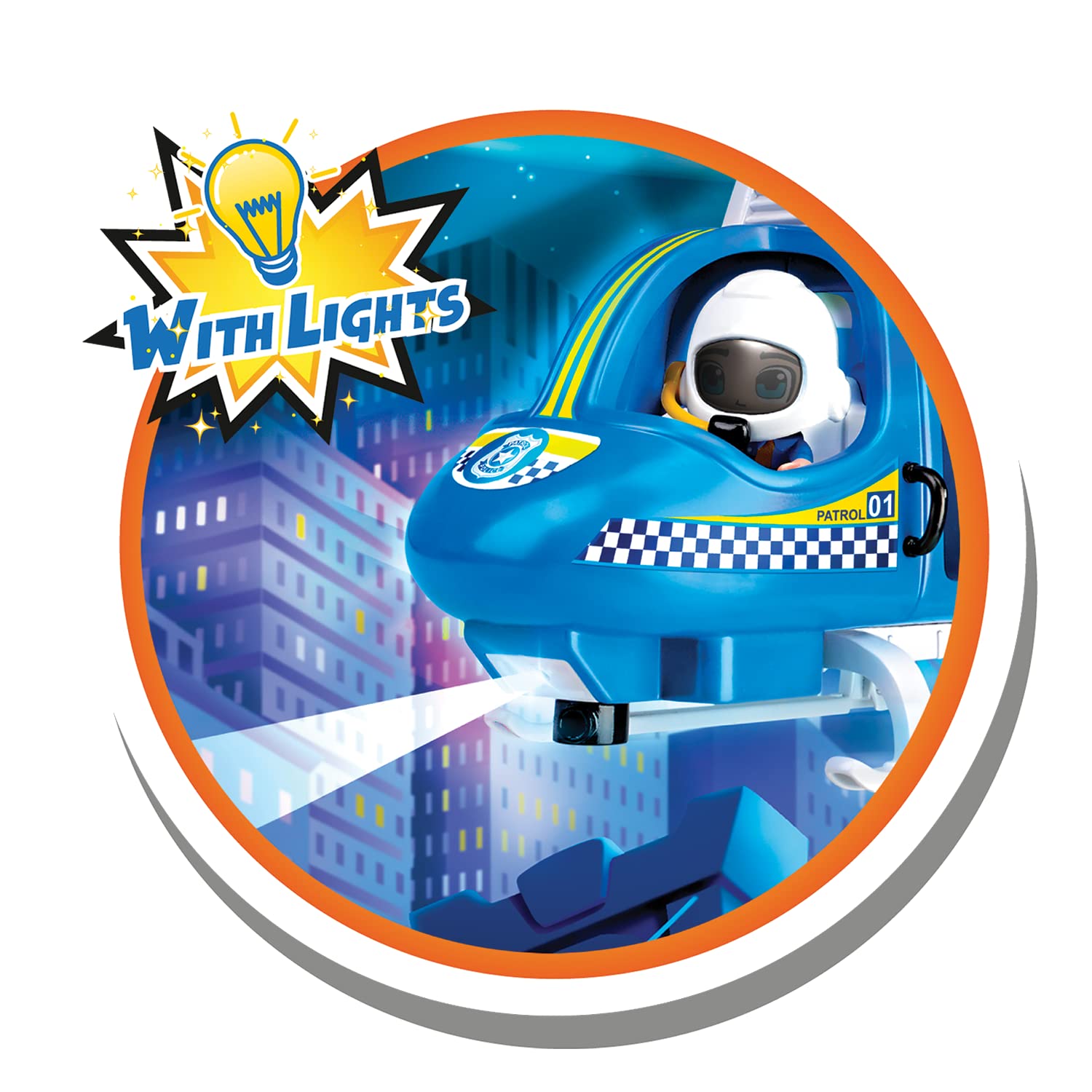 Action Heroes Hélicoptère de Police - Véhicule et Figurines pour Les Enfants à partir de 4 Ans