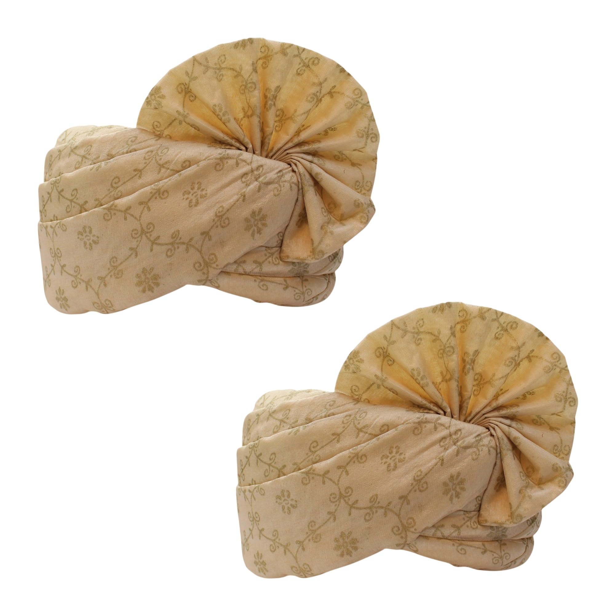 Gharati/Barati Fancy Designer Pagri/Pagdi, Welcome Pagri for Barati for Men & Women, Pack of 2 (Unisex - Free Size)-image-46