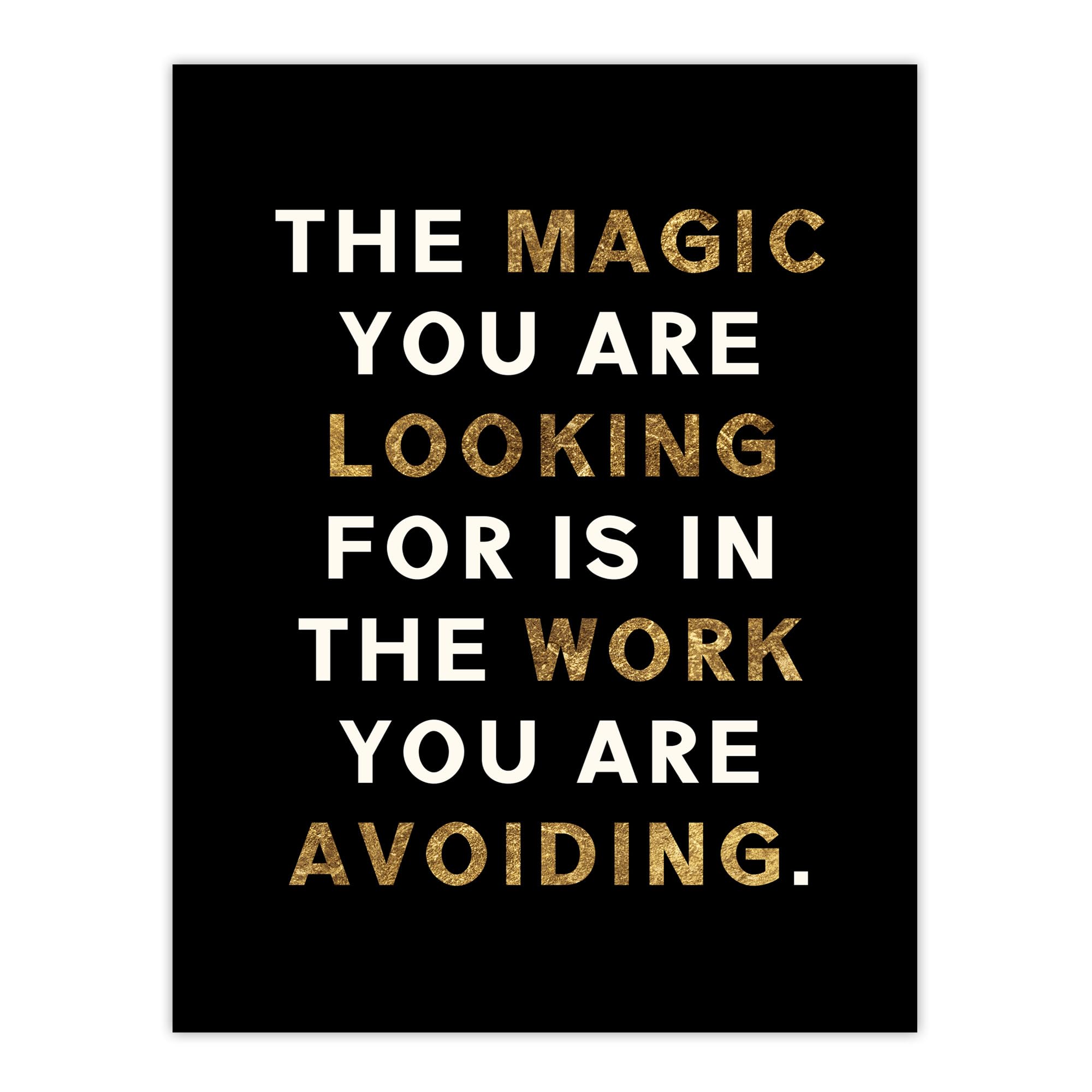 Artery8 Dipen Parmar Magic Black Gold Motivational Quote Living Room Large Wall Art Poster Print Thick Paper 18X24 Inch