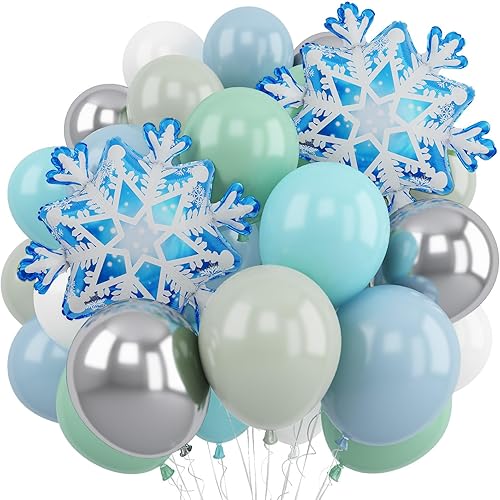 Vista 12 de Globos azules y dorados, 12 pulgadas, globos pastel azul bebé metálico, globos metálicos azules metálicos dorados y blancos de látex para cumpleaños