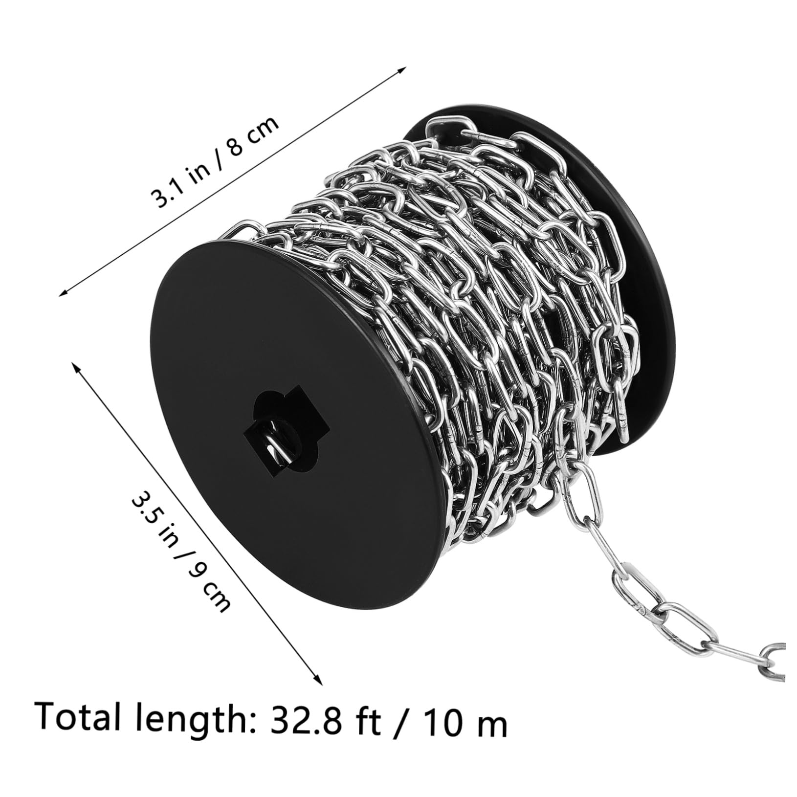 STOBAZA Stainless Steel Chain Roll 2mm Metal Chain Link Hanging Basket Bulk Light Hanging