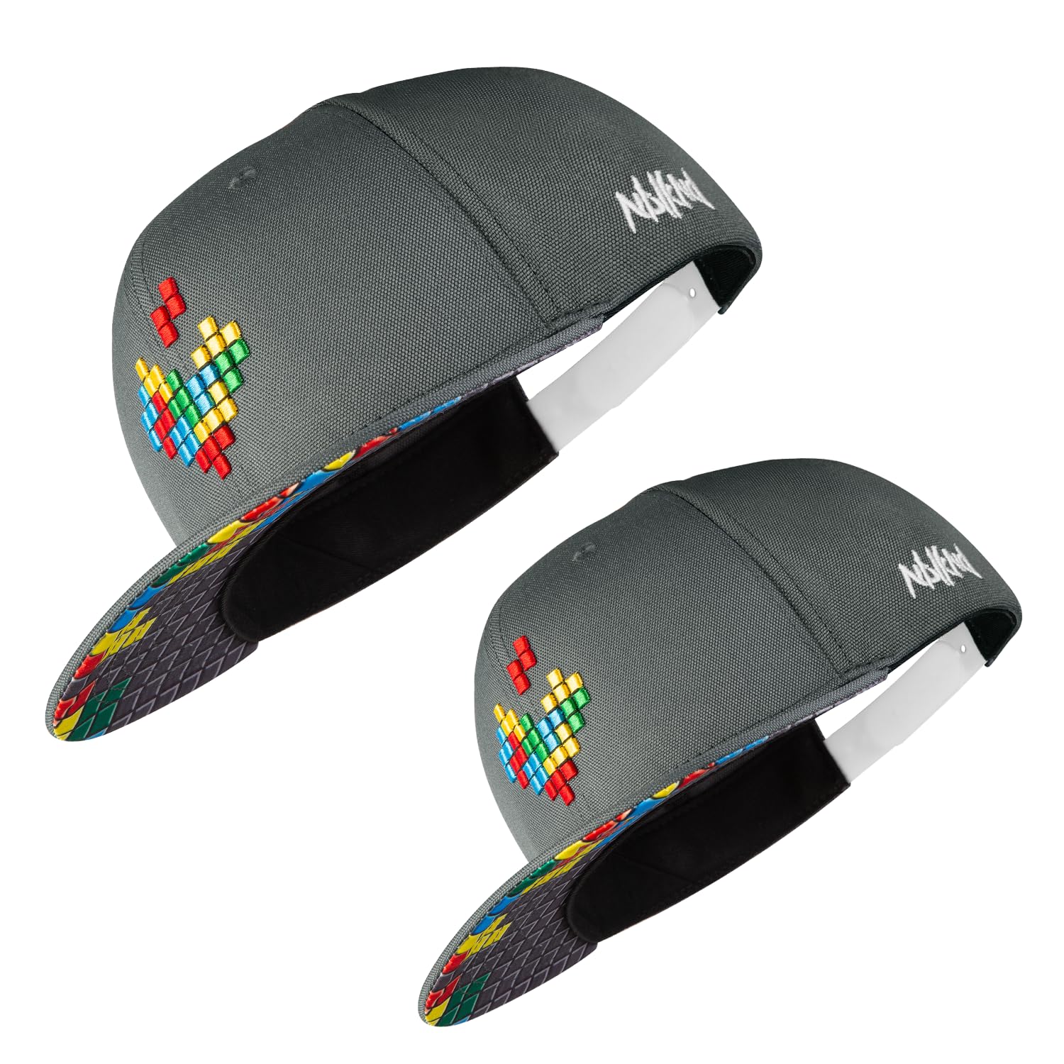 Nebelkind Snapback-Cap-Herren Damen Pixel, Einheitsgröße OneSize, Größenverstellbar, Unisex, hochwertige Basecap trendig, Streetwear Style, Baseball-Kappe mit geradem Schirm, Retro