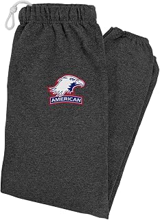 LOGOVISION Mens Jogger Sweatpants Collegiate School Logo Charcoal Heather Collection