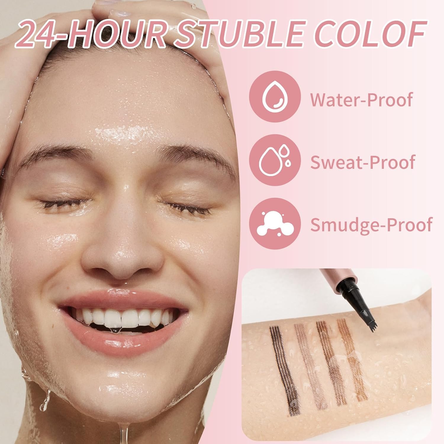 Eyebrow Pencil, Waterproof, 3D Microblading Eyebrow Pencil, Eye Brow Pencil with 4 Fork Tip Applicator - Image 4
