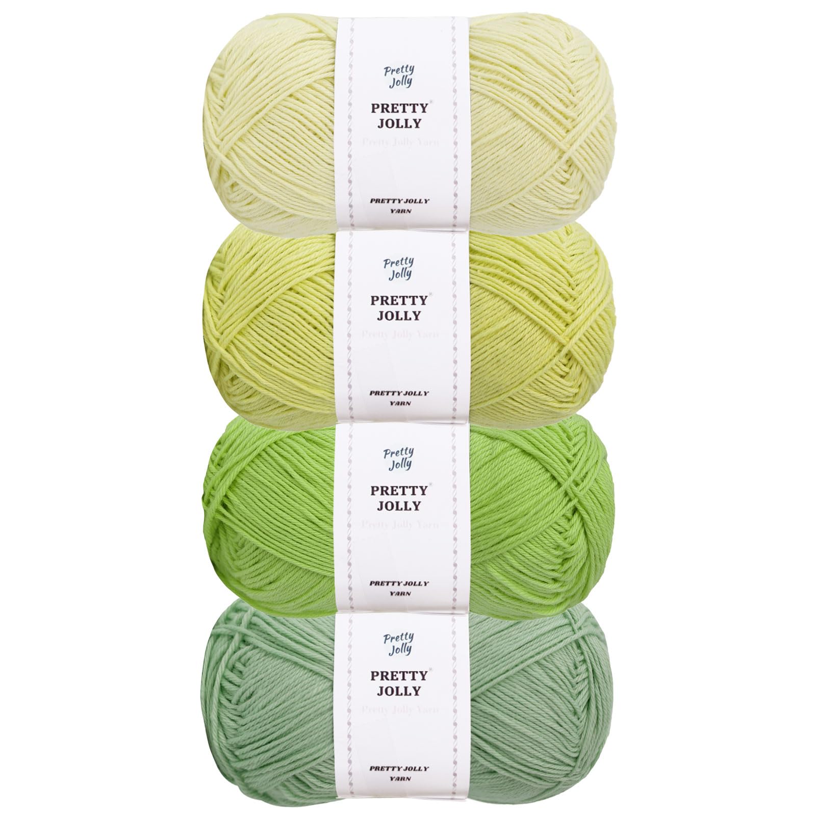 Pretty Jolly 4 Skeins Soft Baby Yarn, 100% Cotton, Crochet & Knitting, 4 Ply, Fingering Weight