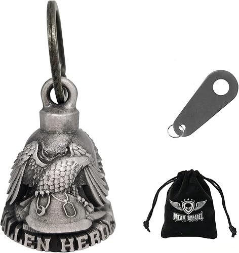 Miniatura 51 de Dream Apparel Campanas de motocicleta para motociclistas, accesorios de campanas pesadas y llavero para la suerte