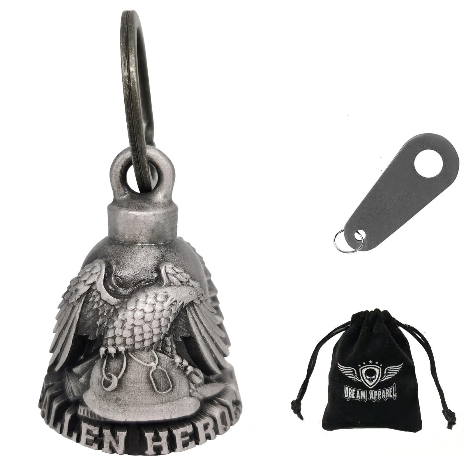 Dream Apparel Motorcycle Ride Bell For Bikers, Heavy Spirit Bells Accessory And Key Chain For Luck