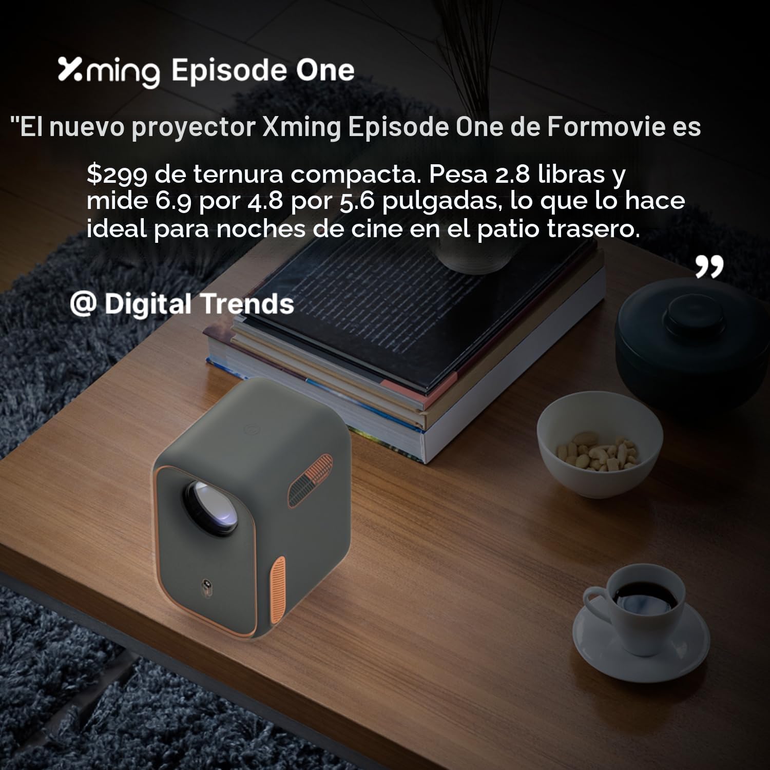 Formovie Xming Episode One Proyector 1080P, Google TV Integrado, WiFi Bluetooth, Dolby Audio, Portátil, Cine en Casa y Exterior