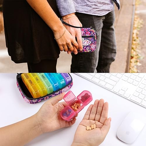 Miniatura 7 de Tnvee - Organizador semanal de píldoras 3 veces al día con bolsa de viaje, caja de píldoras de viaje portátil grande para vitaminas, aceite de