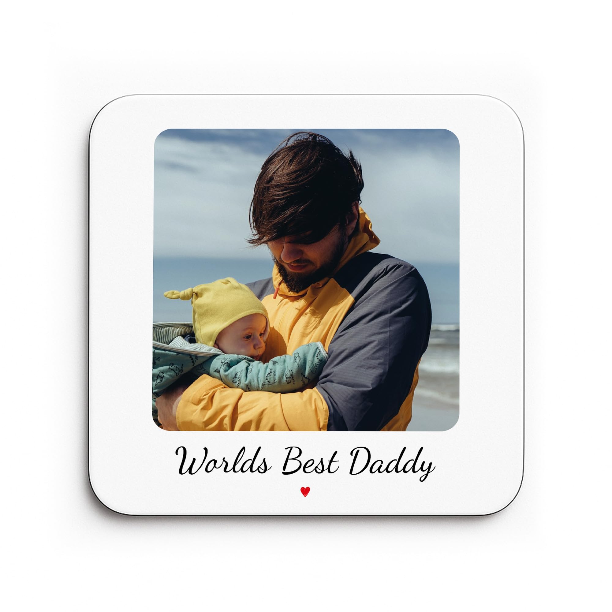 Red Ocean Personalised Daddy Gift For Fathers Day Birthday Worlds Best Daddy Coaster With Photo From Daughter Son Present For Gift Ideas Him Keepsake