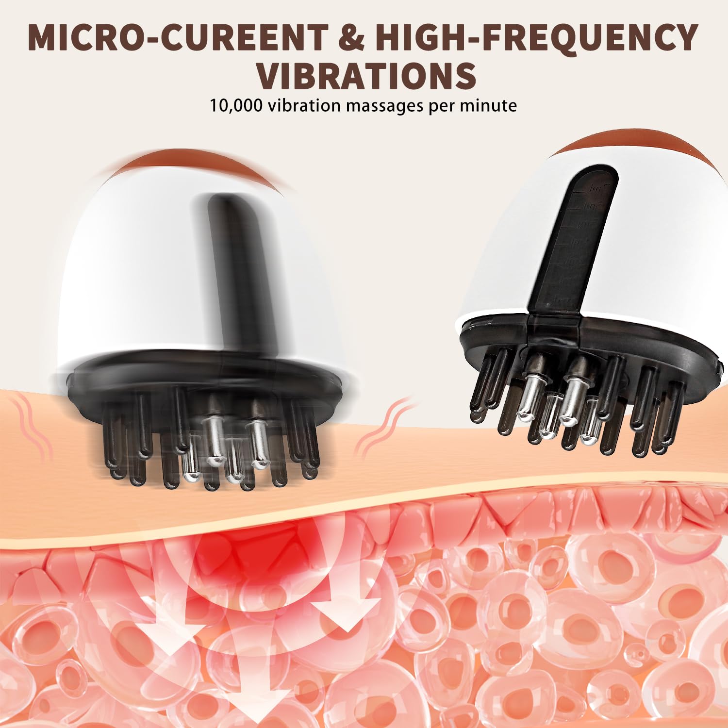 Minoxidil Applicator 2025, Electric Scalp Oil Applicator with High Vibration, Quick Efficient Apply No Messy Scalp Massager Hair Growth, Use for Home & Travel Red/blue