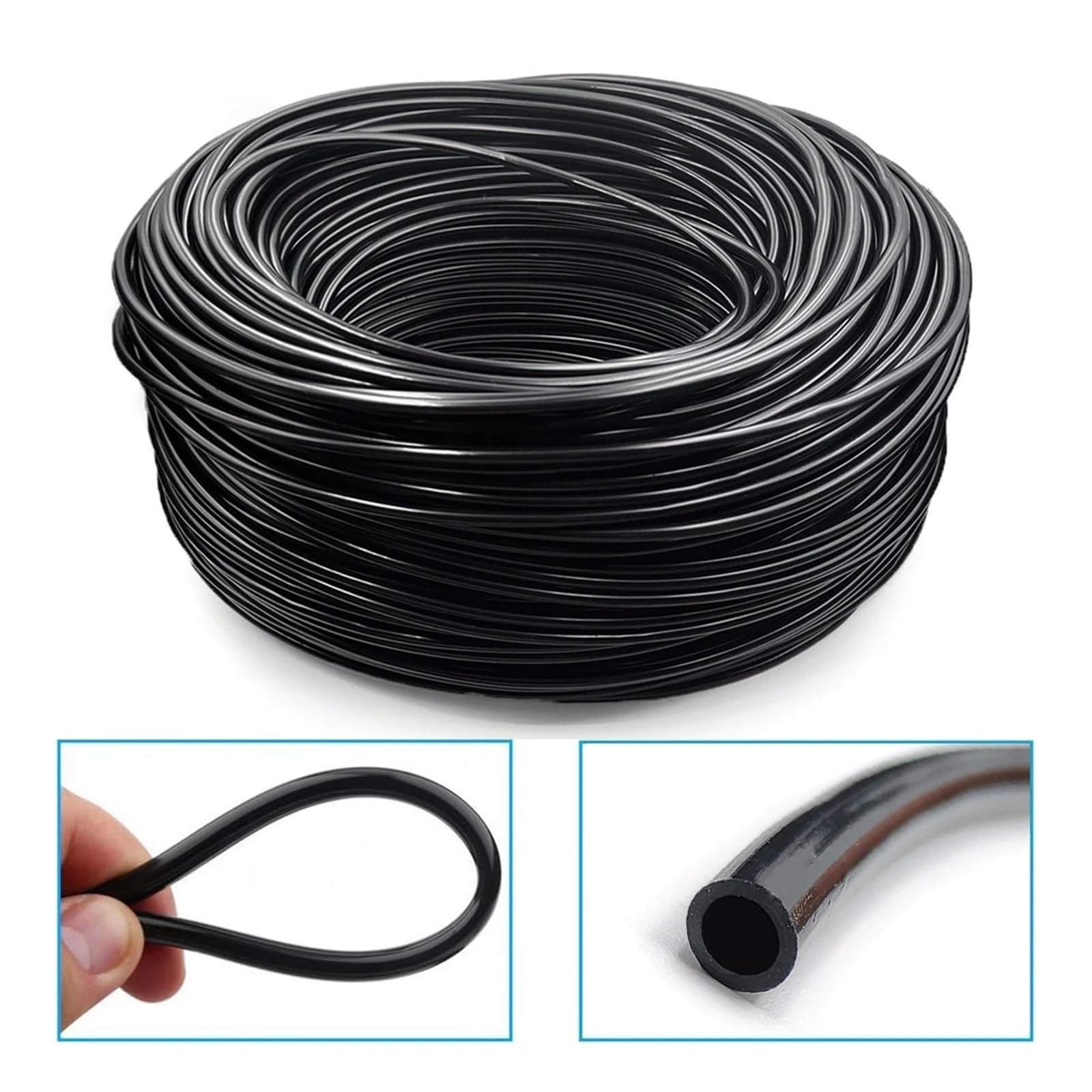 Manguera de microgoteo DIY 4/7mm 20-100M sistema de riego de jardín | Microtubo de goteo regulable de PVC for sistemas de riego de jardines.(20m)