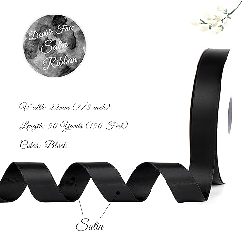 Miniatura 2 de Cinta de satén de 78 pulgadas x 50 yardas, cinta de oro rosa para envolver regalos, cinta de satén rosa rubor de doble cara para manualidades, boda,