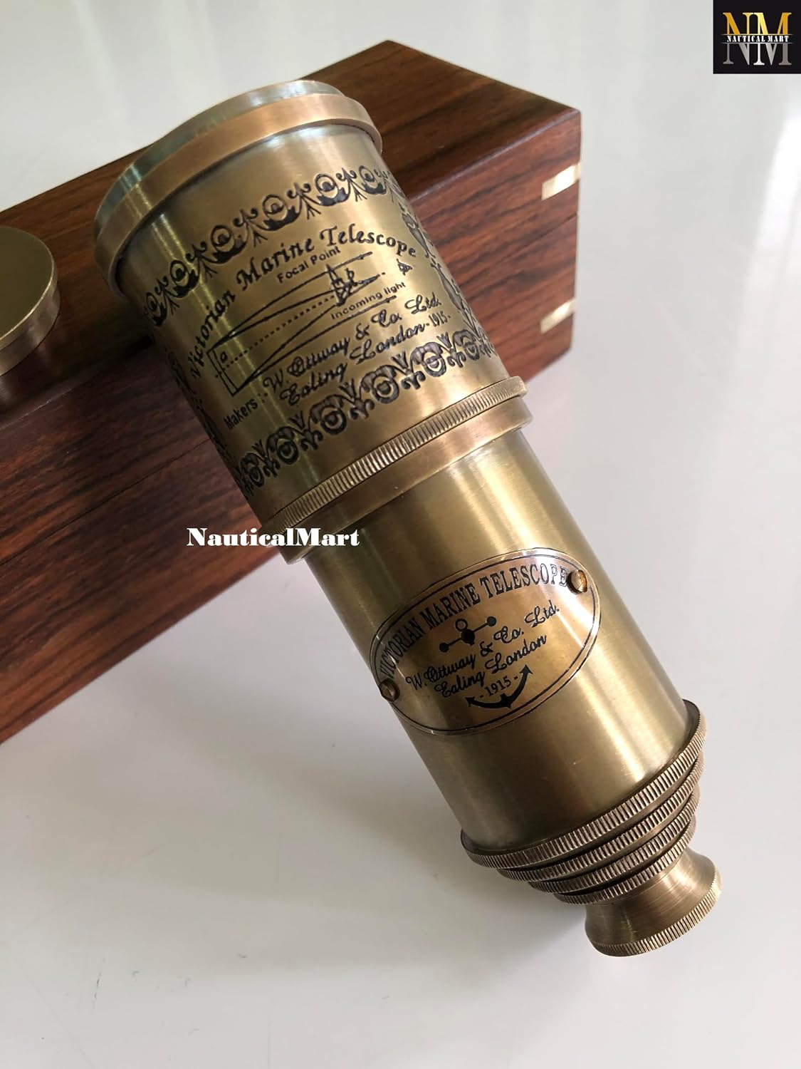 Brass Captain's Telescope with Glass Optics and High Magnification Vintage Replica 20" Brass Telescope Victorian 1915 Marine Nautical Gift Antique Spyglass