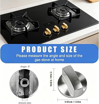 Cooker Knobs Replacement, 8 Pcs 6mm Gas Hob Knobs