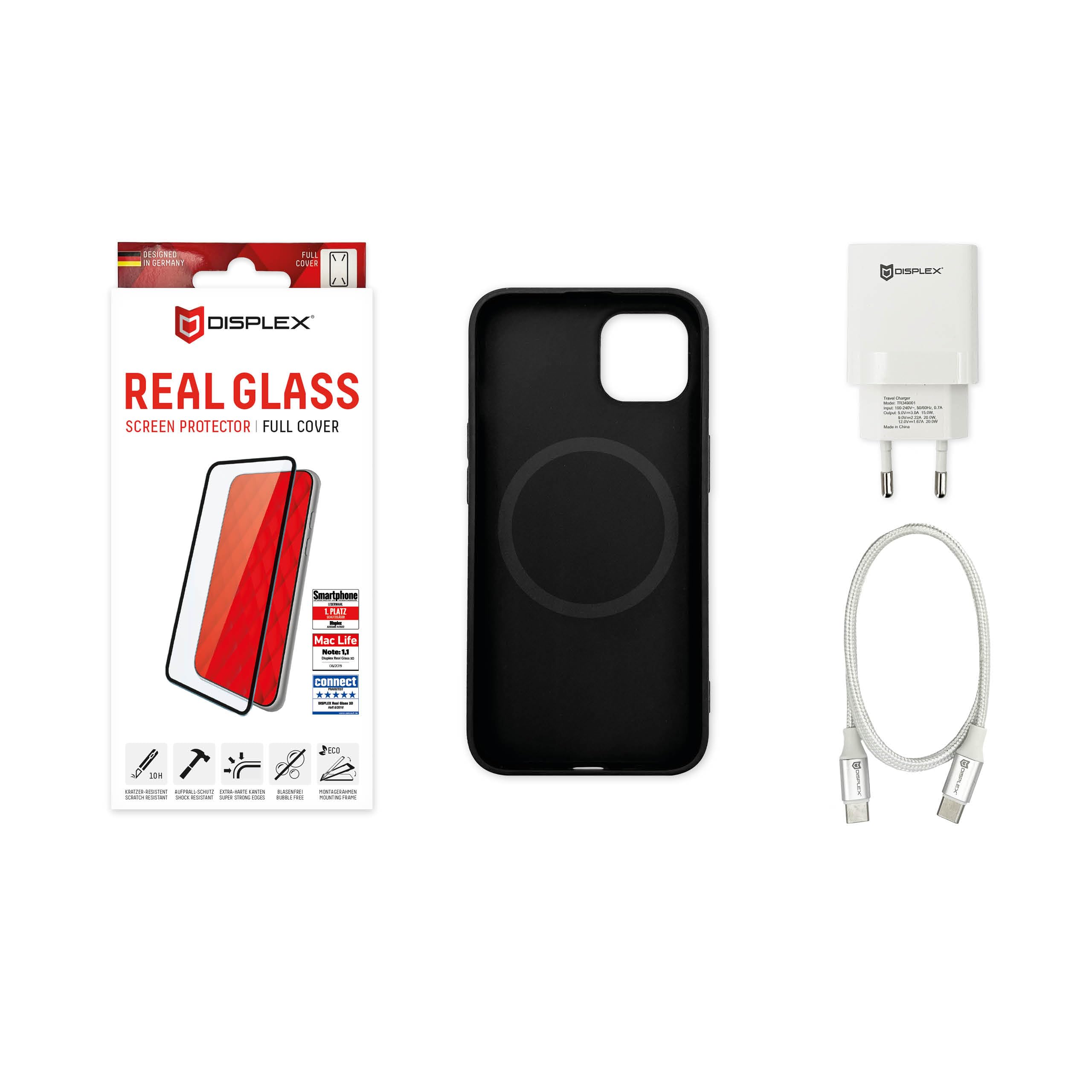 Displex Schutzglas für iPhone 15 Premium Starterset