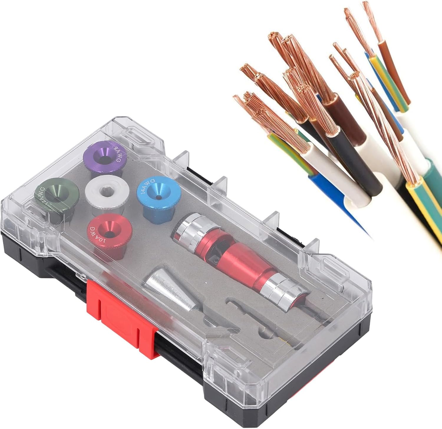 Bewinner Cable Stripper, Fast Wire Wire Electric Drill Wire High Efficiency for 6 8 10 12 14 AWG SOLID HORES