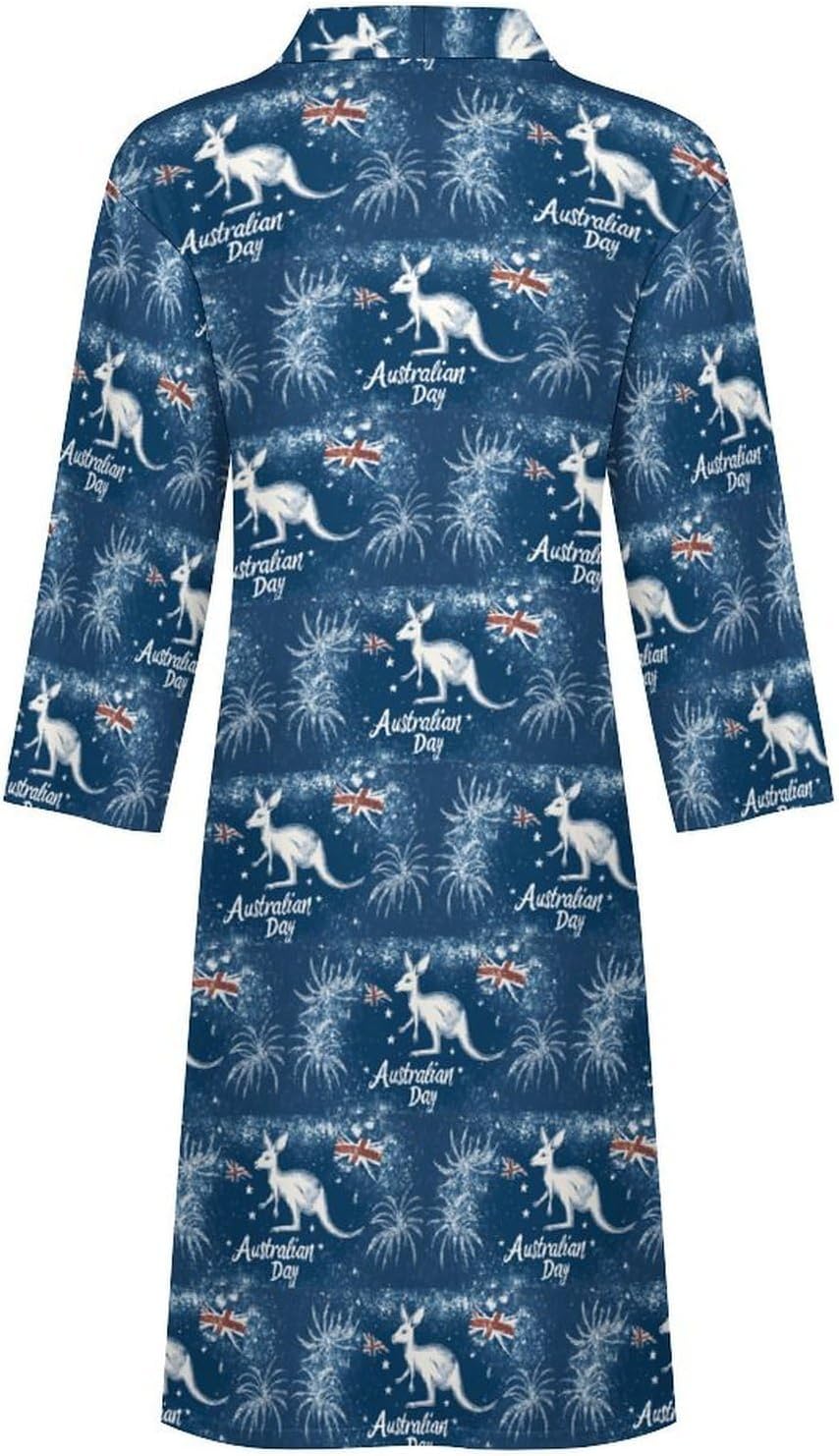 Happy Australian Day Mens Robe Long Bathrobe for Women Bath Robes Lightweight Soft Printed Sleepwear