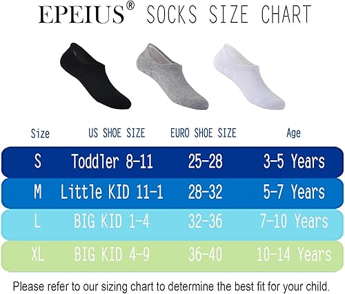 Miniatura 7 de EPEIUS Calcetines invisibles para niños, calcetines sin costuras, de algodón, antideslizantes, de corte bajo, paquete de 6