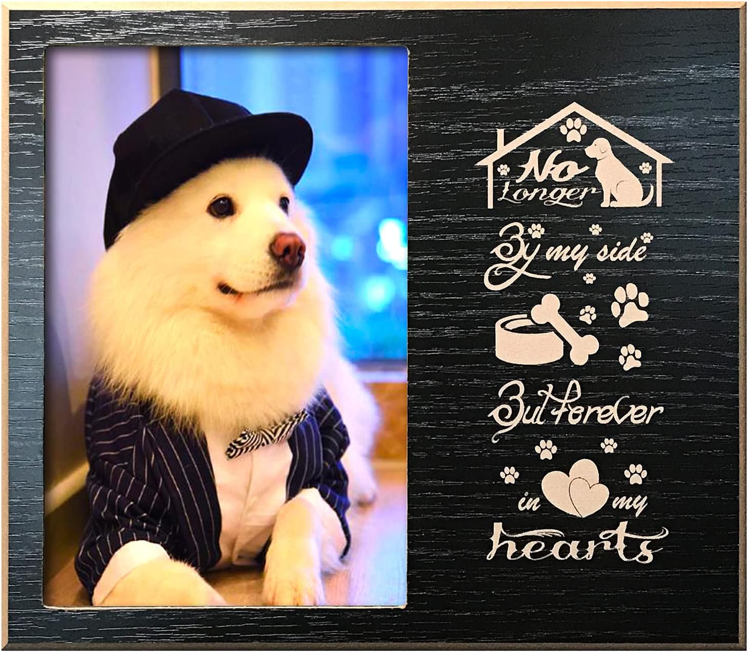 JOEZITON Pet Loss Gifts - Pet Memorial Gift (Opts) Personalized Wood - Sympathy Gift Memorial Picture Frame 4x6 for Loss of Dogs or Cats…