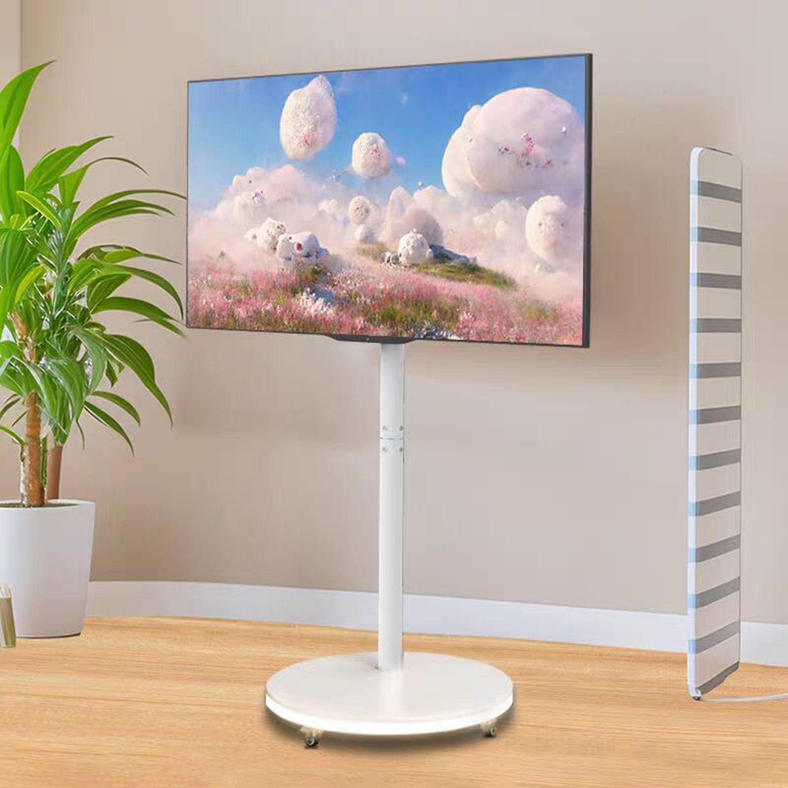 Carrello porta TV mobile con ruote - Supporto da pavimento per TV con luce - Supporto da pavimento portatile per TV, supporto da pavimento per TV LCD, supporto gire,18-45in tv