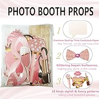 Vista 5 de Decoración de cumpleaños número 50, 30 piezas de accesorios para cabina de fotos de cumpleaños 50, marco inflable de cabina de fotos LMSHOWOWO