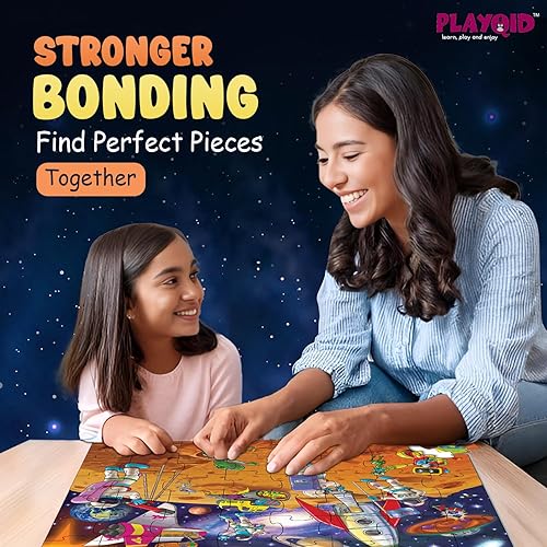 Miniatura 4 de Playqid Rompecabezas de sistema solar espacial para niños  Mission Space 48 piezas rompecabezas de piso para niños y niñas de 4 años  Rompecabezas