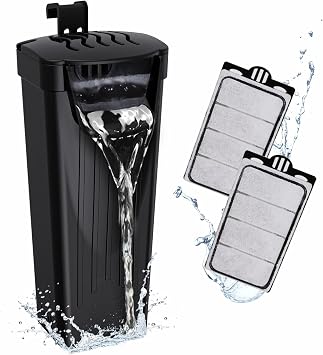 GOZILLA Turtle Tank Filter 74GPH, Low Water Level Turtle Tank 3.5W Fish Tank Aquarium Filters for Small Tanks up to 15 Gallons Include 2 Replacement Cartridge.Black