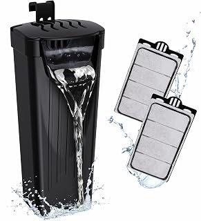 GOZILLA Turtle Tank Filter 74GPH, Low Water Level Turtle Tank 3.5W Fish Tank Aquarium Filters for Small Tanks up to 15 Gallons Include 2 Replacement Cartridge.(Black)
