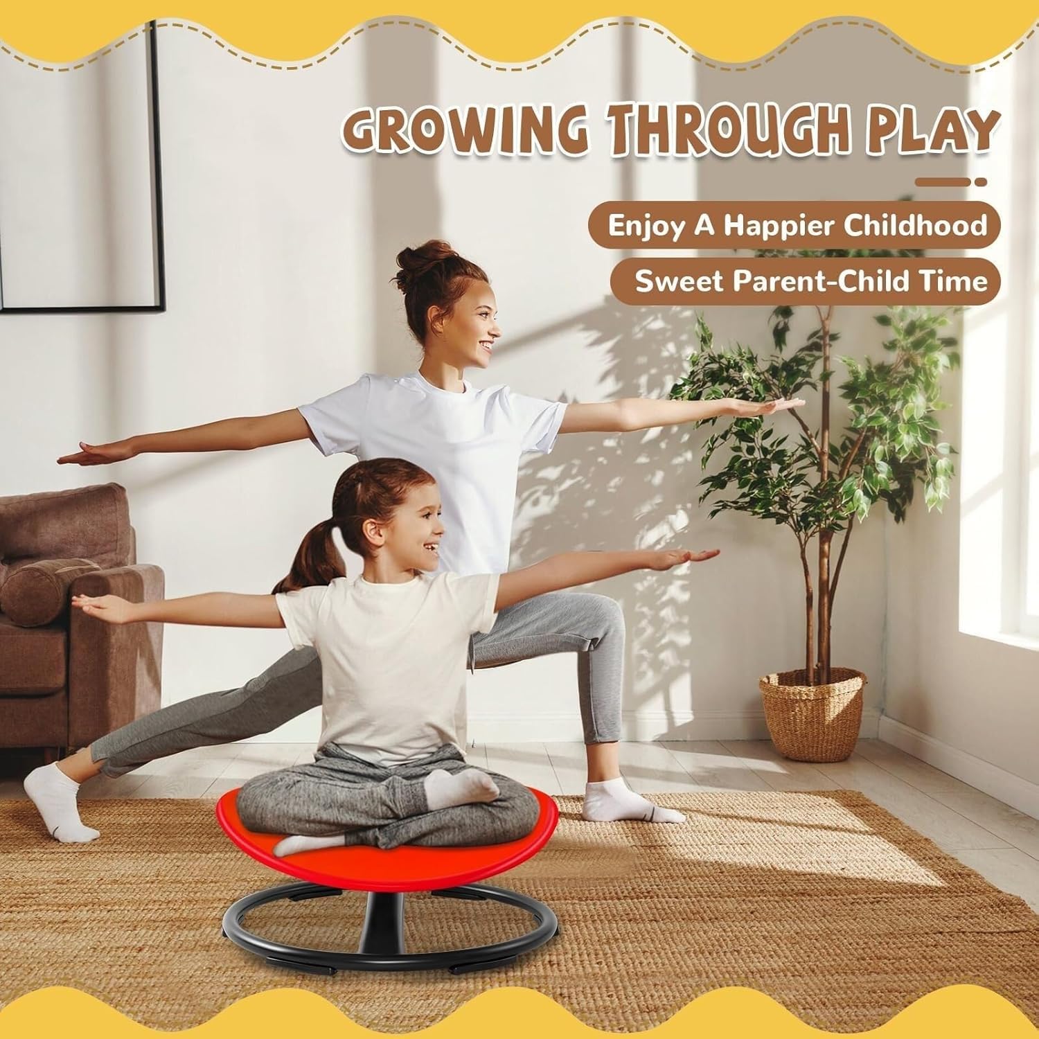 TERRAMUS Kinder Drehstuhl | 360° Drehhocker Für Gleichgewichtstraining | Sensorik Spielzeug