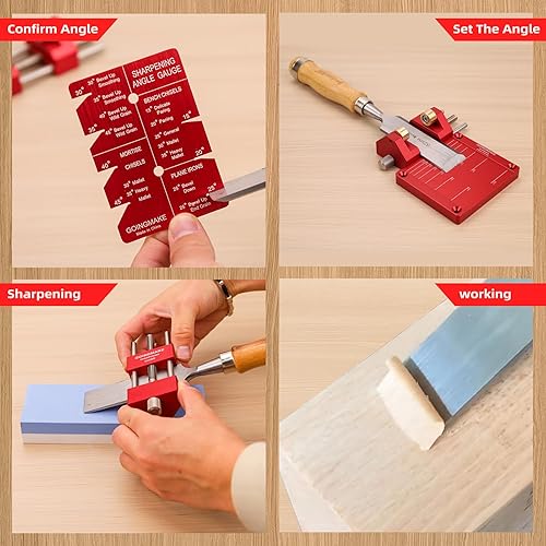 Miniatura 10 de Sistema de guía de afilado de cinceles para carpintería cinceles y planos de 532 a 3 pulgadas, guía de soporte de afilado con accesorio de ángulo de