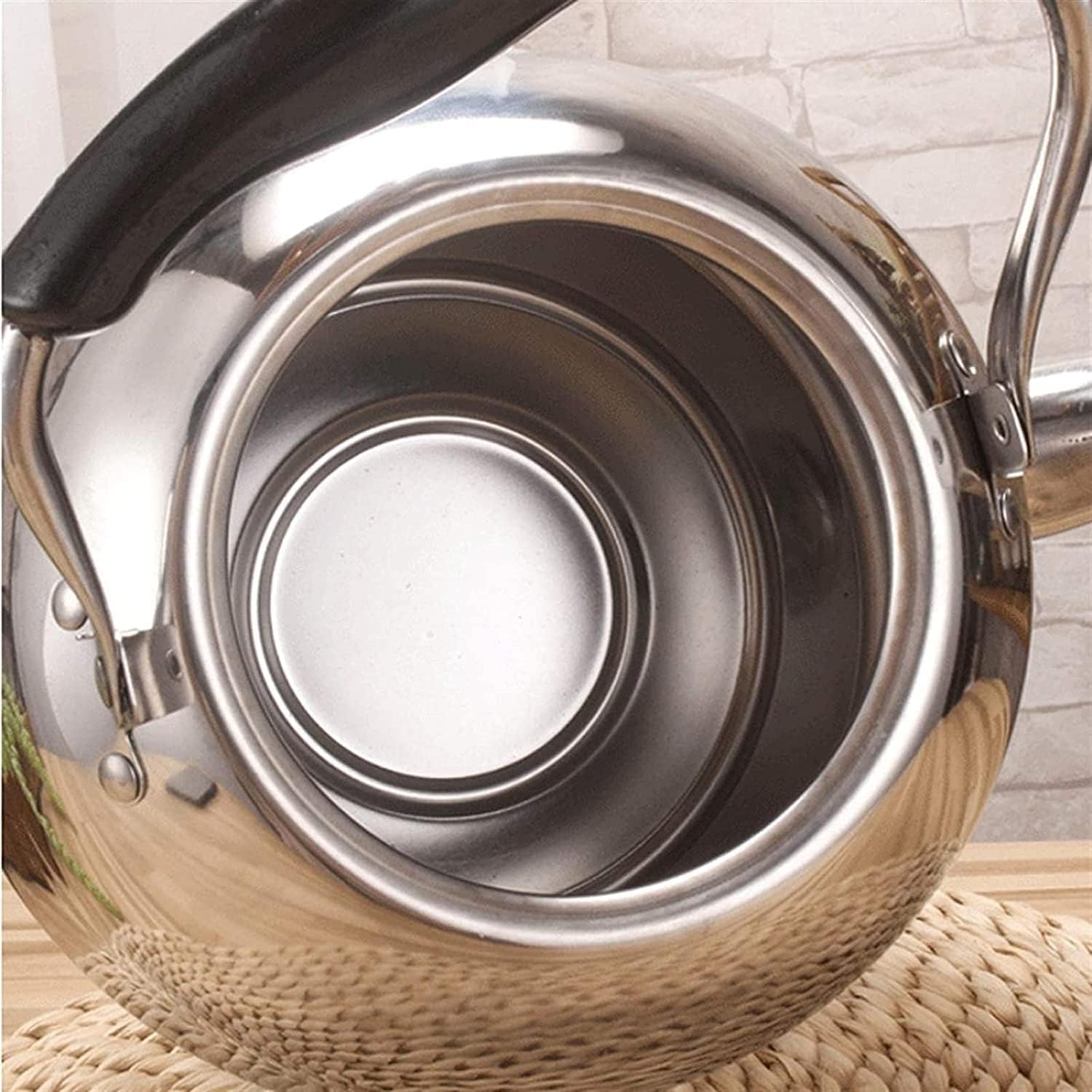 Tetera Tipo Cocinas Tetera Silbante De Acero Inoxidable Con Mango Antiquemaduras Adecuado Para Todas Las Estufas Calentar Agua Té(6L)