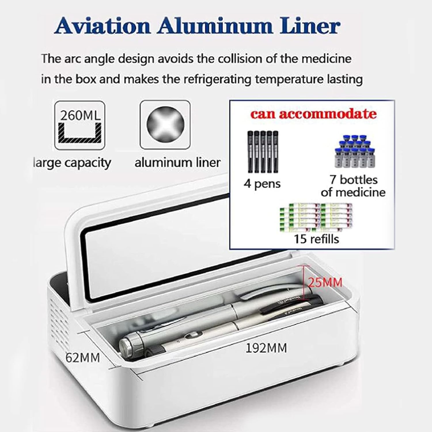 Insulin Cold Box,Mini Refrigerator,Portable Insulin Cooler Box,Mini Refrigerator for Keeping Diabetes Cooler 0-18 ℃ Adjustable,Dualcoreversion-triplebattery