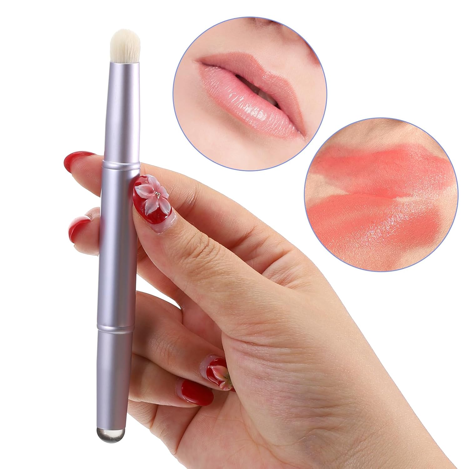Chrome Applicator for Nails Double-Headed Chrome Powder Applicator Soft Silicone Nail Chromes Applicators and Nail Dust Brushes for Stamping Nails Ombre Art Manicure Tool