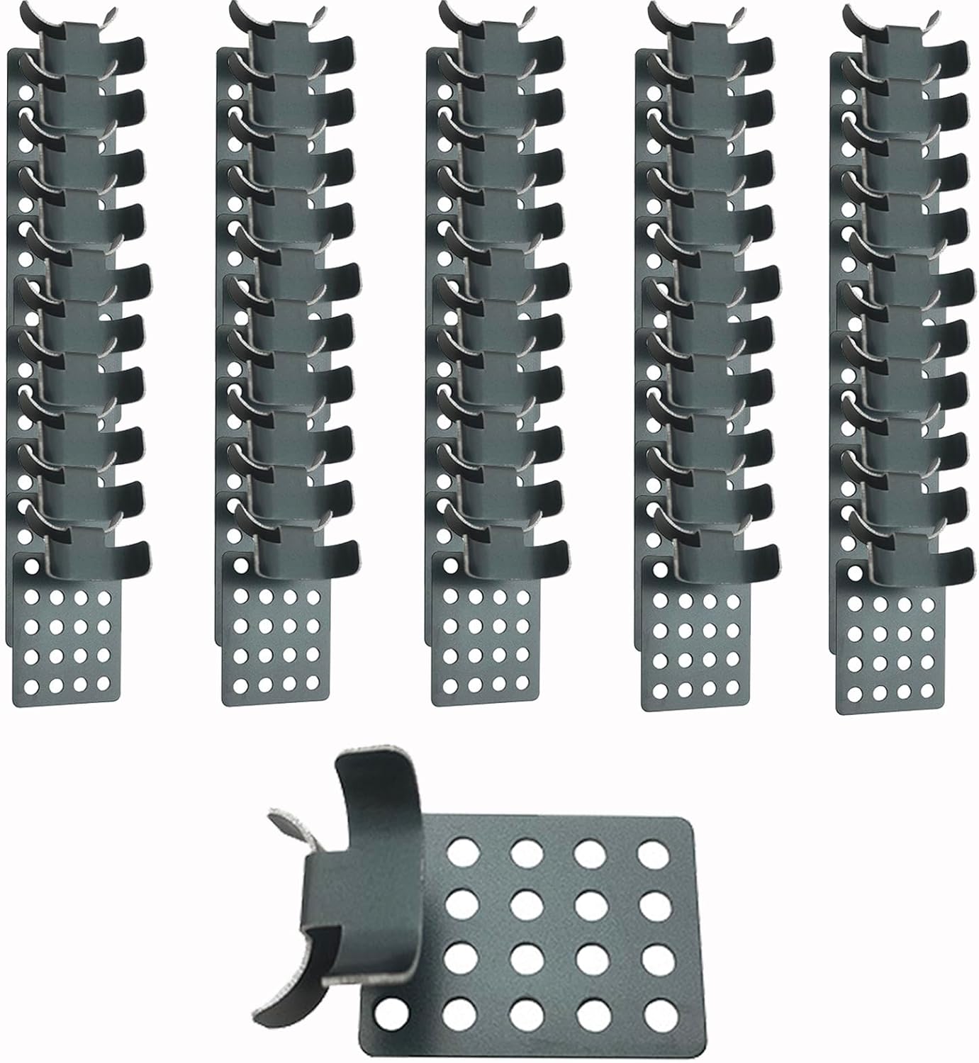 50 Pack Roof Clips, De-Icing Cable Heat Cable Clips, Aluminum Clips for Ice Dam Heat Tape Securing, Universal Outdoor Cable Clips for Gutter Protection