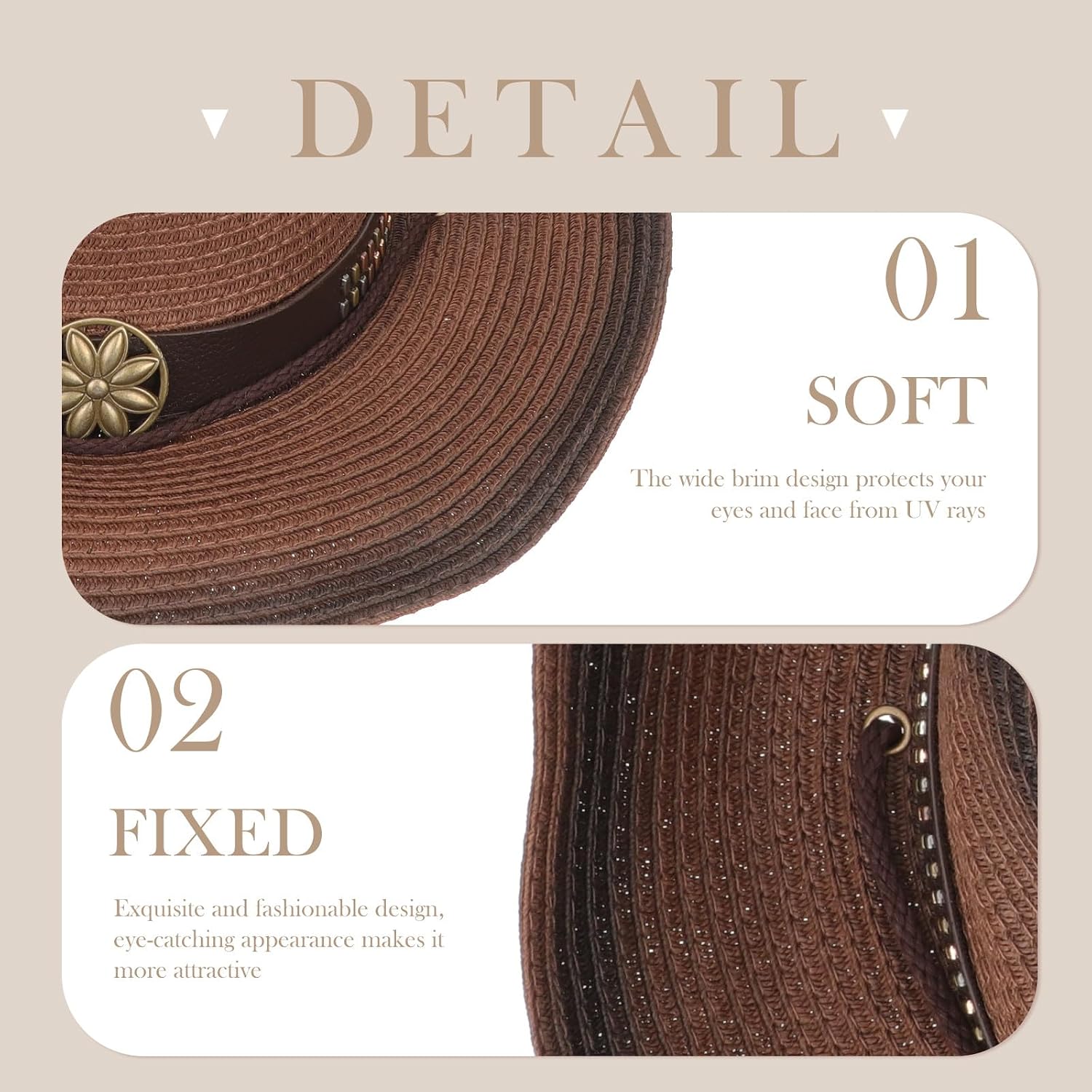 Western Fedora Straw Hat for Women with Wide Brim UV Protection Breathable Seasonal Jazz-Inspired Cowboy Hat for Gardening Beach Outdoor Activities Stylish Rolled Edges Design Coffee