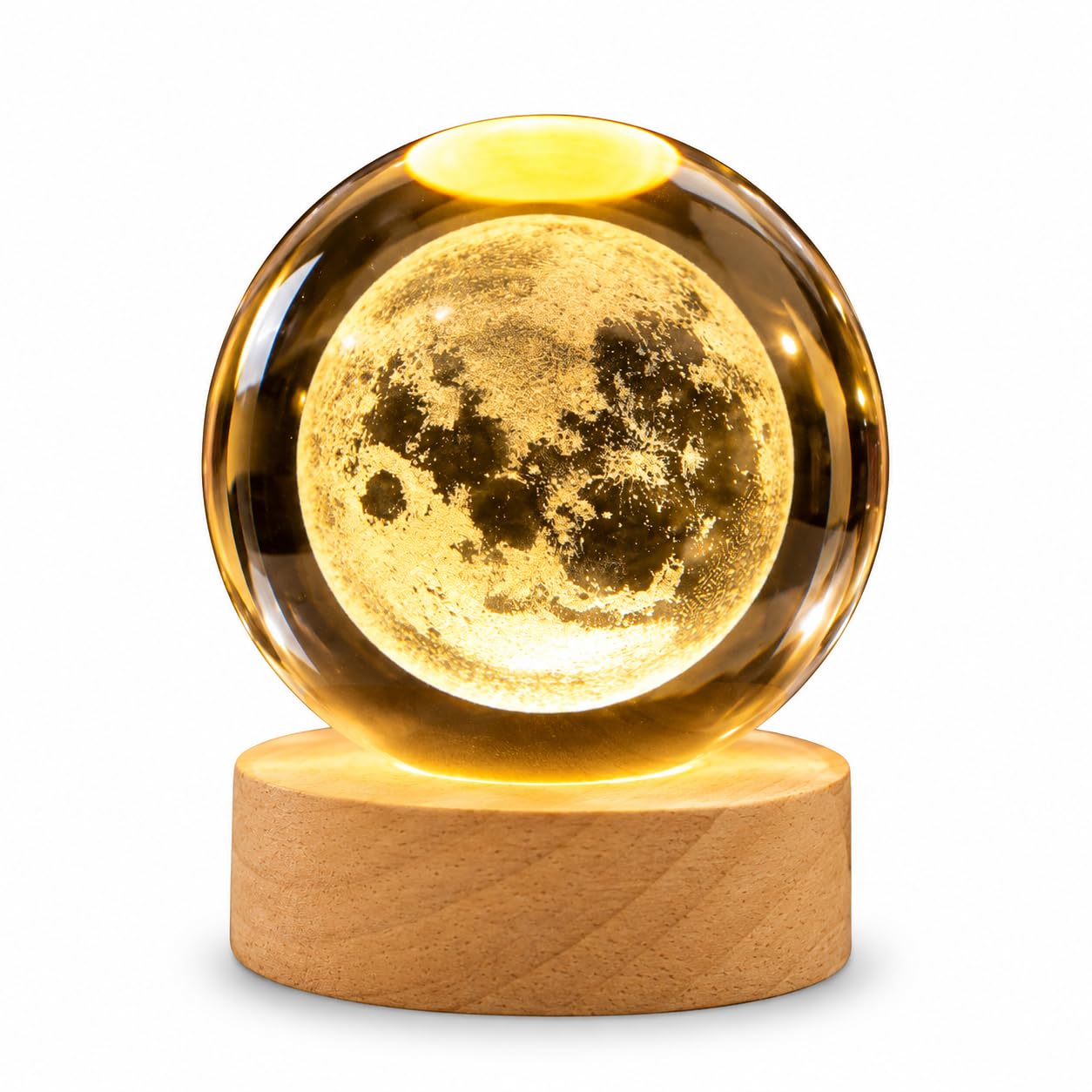 Meditating Hanuman Crystal Ball Lamp - USB LED -31