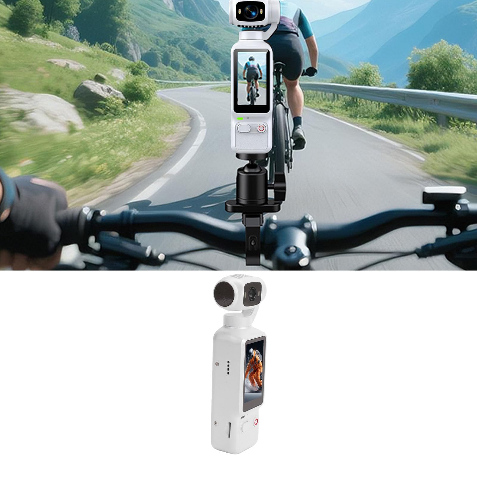 Videocamera 4K per vlogging con obiettivo rotante (WHITE)