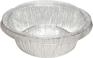 Alsea 5 Inch Pie/Tart Pans w/Lids Economy Disposable Aluminum Foil Individual Baking Tins (Pack of 50)