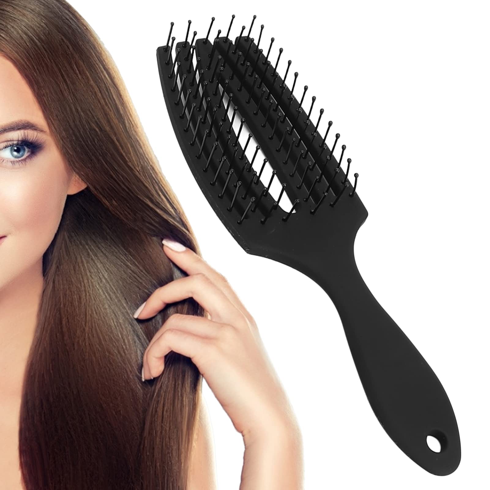 Hair Brush, Ergonomic Handle Hollow Out Design Clean Neat Scalp Massage Relieve Pressure Massage Comb
