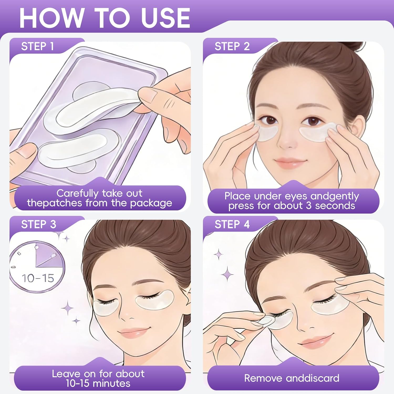 NOVELIA Micro Eye Patches with Hyaluronic Acid & Vitamin C, Hydrating Eye Masks for Dark Circles & Puffiness, Smoothing & Firming Under Eye Care, Individually Packed, 12 Patches (6 Pairs)