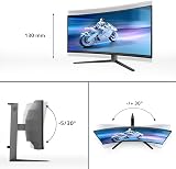 Philips Evnia Gaming Moniteur Incurvé, 34M2C6500AM 34" 175Hz QD-OLED Dalle, 0.03ms GtG, HDR400 TB, FreeSync Prem. Pro, G-Sync, Ajustable en hauteur, USB Hub(3440x1440 HDMI 2x 2.0 DP 1x 1.4) Gris foncé - 5