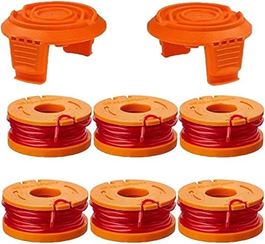 Worx Replacement Trimmer Line - 0.065 Edger Spool for Electric String Trimmers, Weed Eater String, 6Pcs