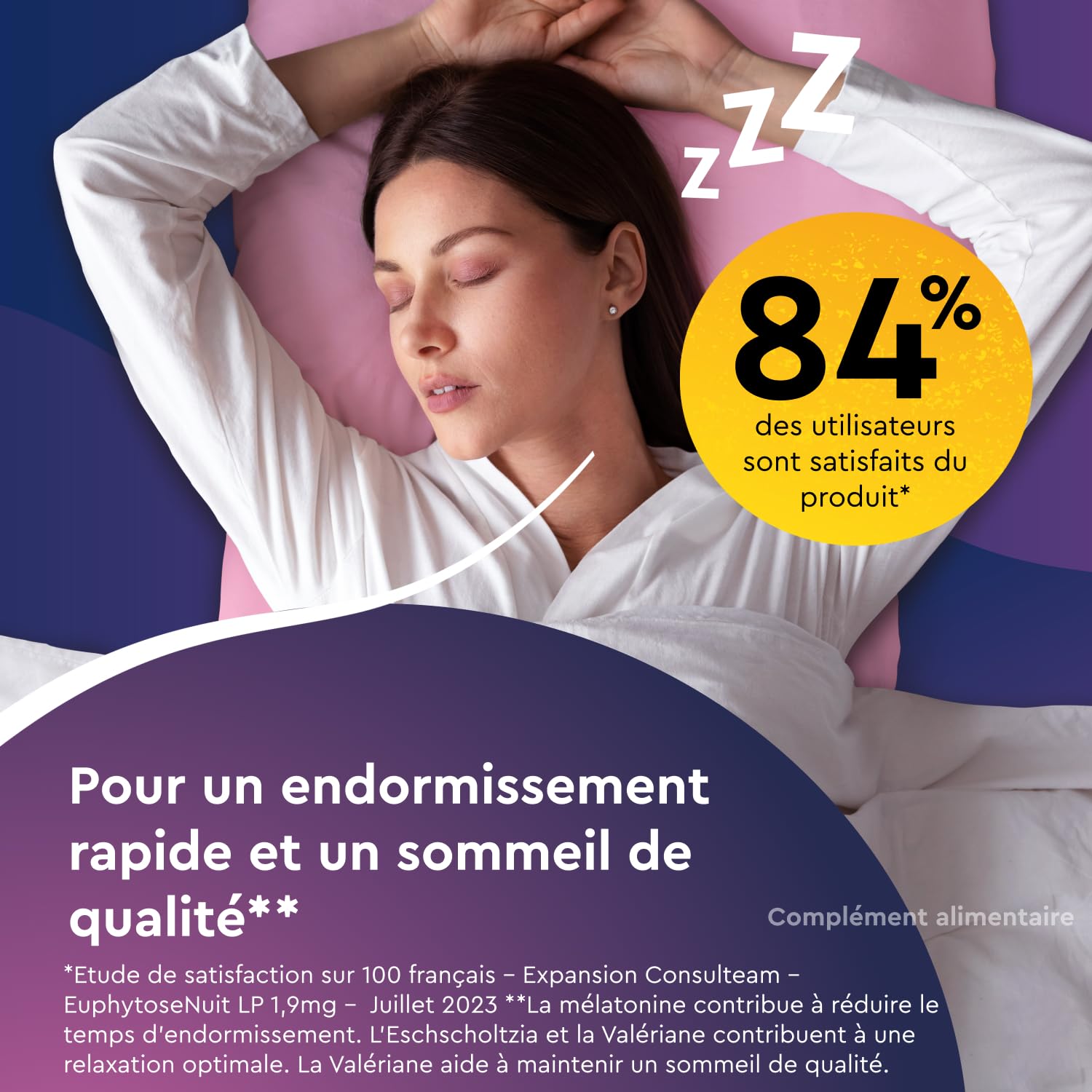 Euphytose Nuit LP Mélatonine 1,9 mg - Complément Alimentaire Sommeil Adulte - Favorise l'Endormissement et la Qualité du Sommeil - Libération Prolongée 8H - Valériane - 3x15 comprimés - 45 Nuits