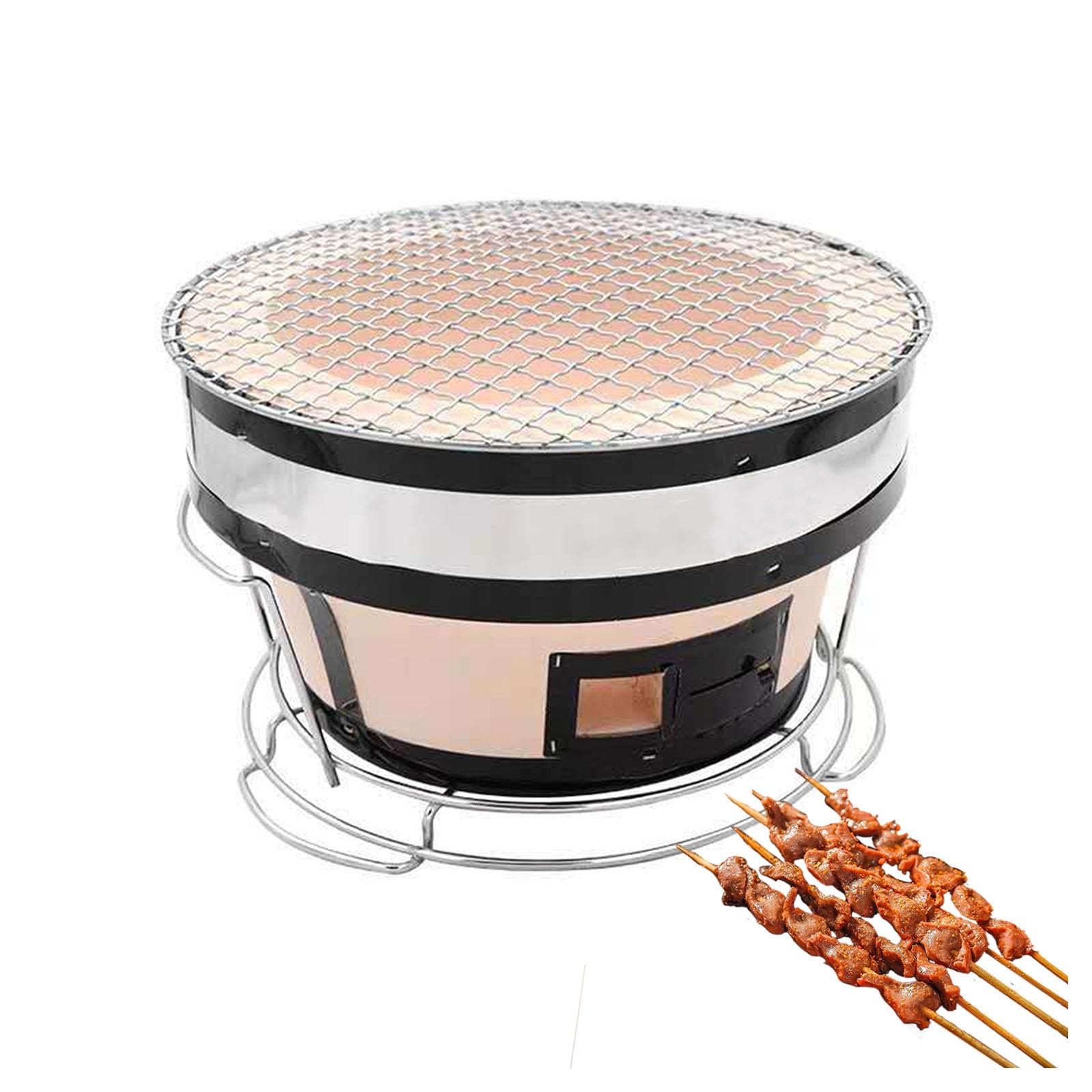 Barbecue portatile a carbonella, griglia giapponese e coreana da tavolo per campeggio, picnic e feste, forno riscaldante versatile per cucinare all'aperto