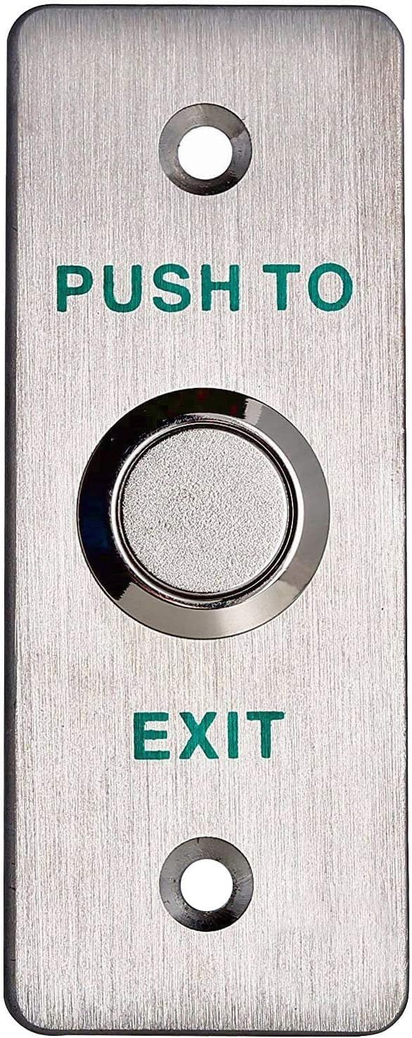 UHPPOTE Momentary Push to Exit Button Switch with Back Mounted Box | Stainless Steel Panel for Door Access Control System