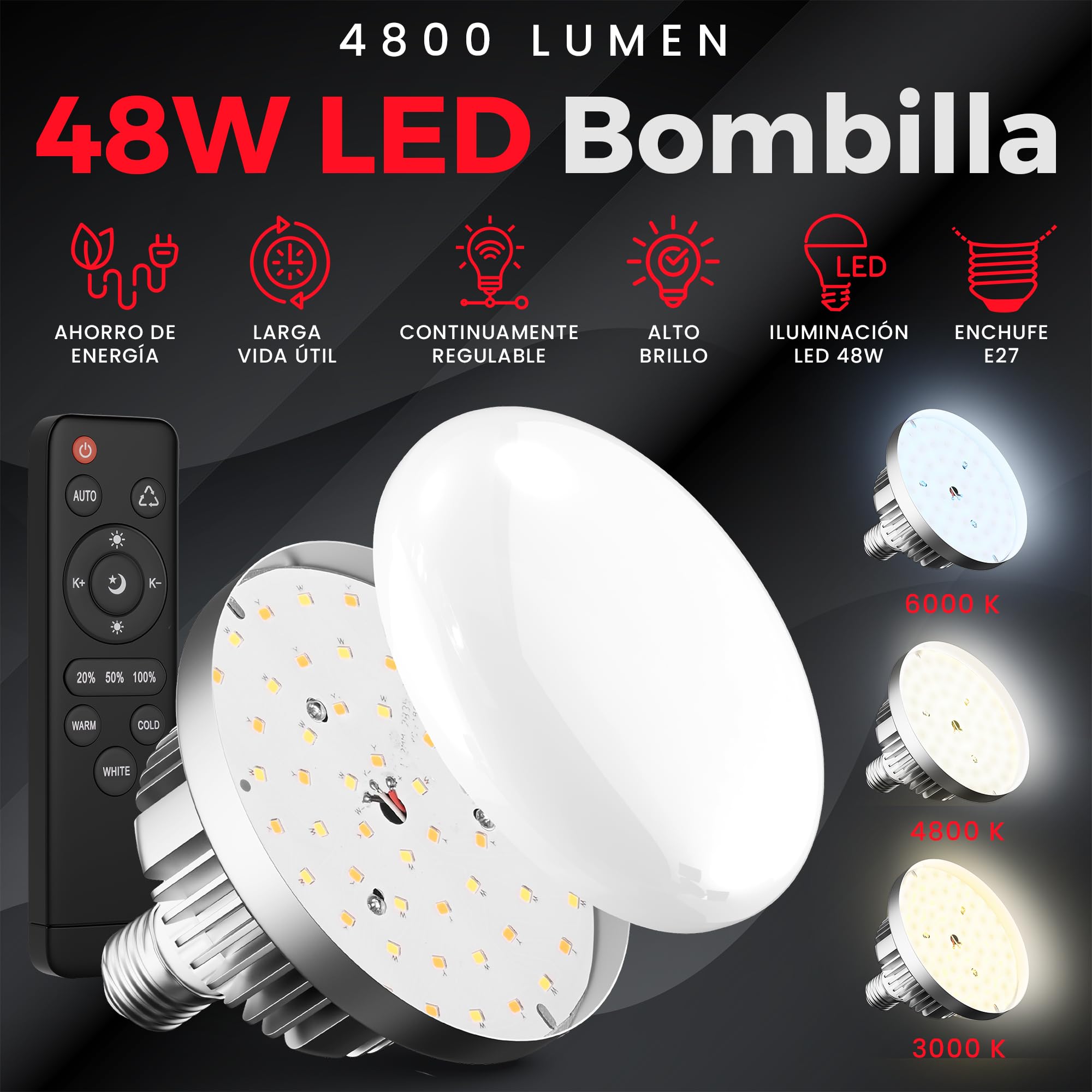Set Softbox per Studio Fotografico - 2 Softbox 70x50 cm, 2 Luci a LED 4800 Lumen 3000-6000K - Luce Fotografica - Kit di Illuminazione – Lampada Fotografica