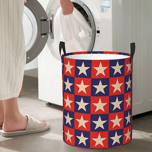 Miniatura 2 de AFHYZY Star Laundry Hamper Large Collapsible Laundry Baskets with Handles Easy Carry Round Storage Basket Dirty Clothes Hamper Blanket Basket for