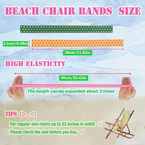 Miniatura 10 de R REVOLEURT 6 bandas de toalla para sillas de playa, sillas de crucero, clips de toalla de goma, correa de toalla portátil resistente al viento,
